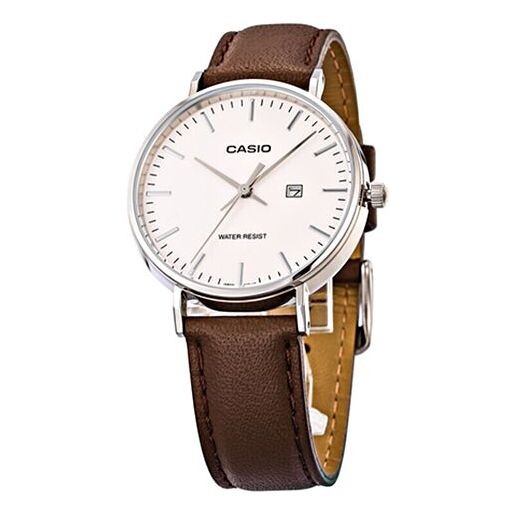 

Часы CASIO Serieses White/Brown Quartz Waterproof Analog, белый