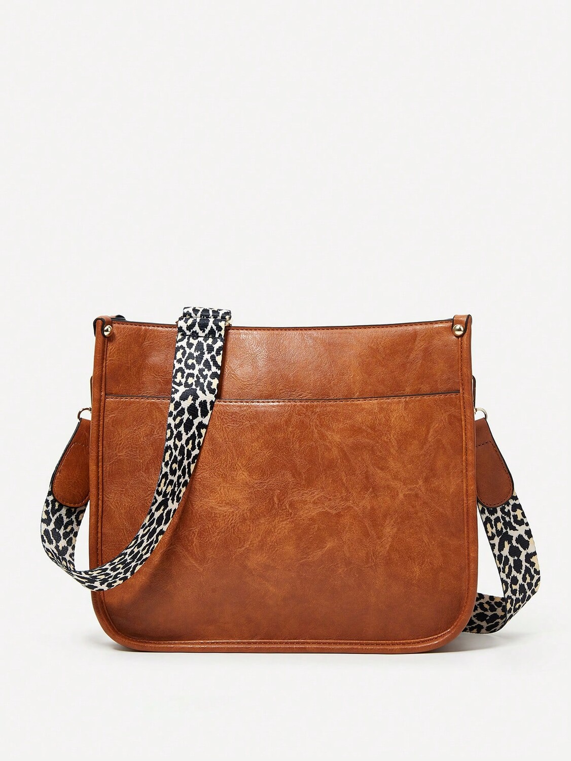 

Сумка Shein Retro Leopard Strap Crossbody , коричневый