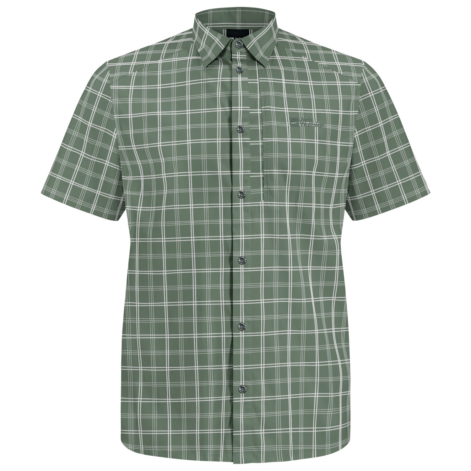 Рубашка Jack Wolfskin Norbo S/S Shirt, цвет Hedge Green Checks