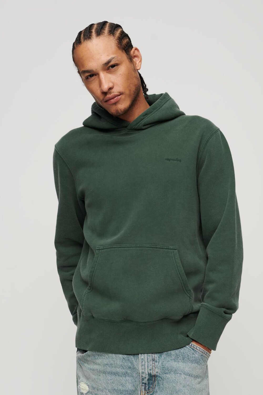 

Винтажное худи с стираным эффектом Superdry, зеленый