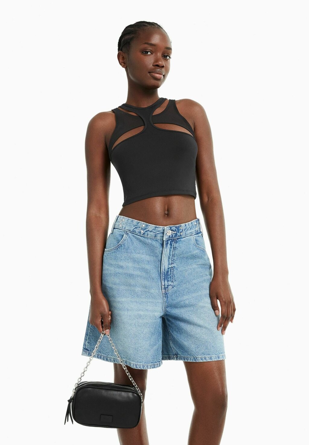 

Сумка через плечо Bershka, черный