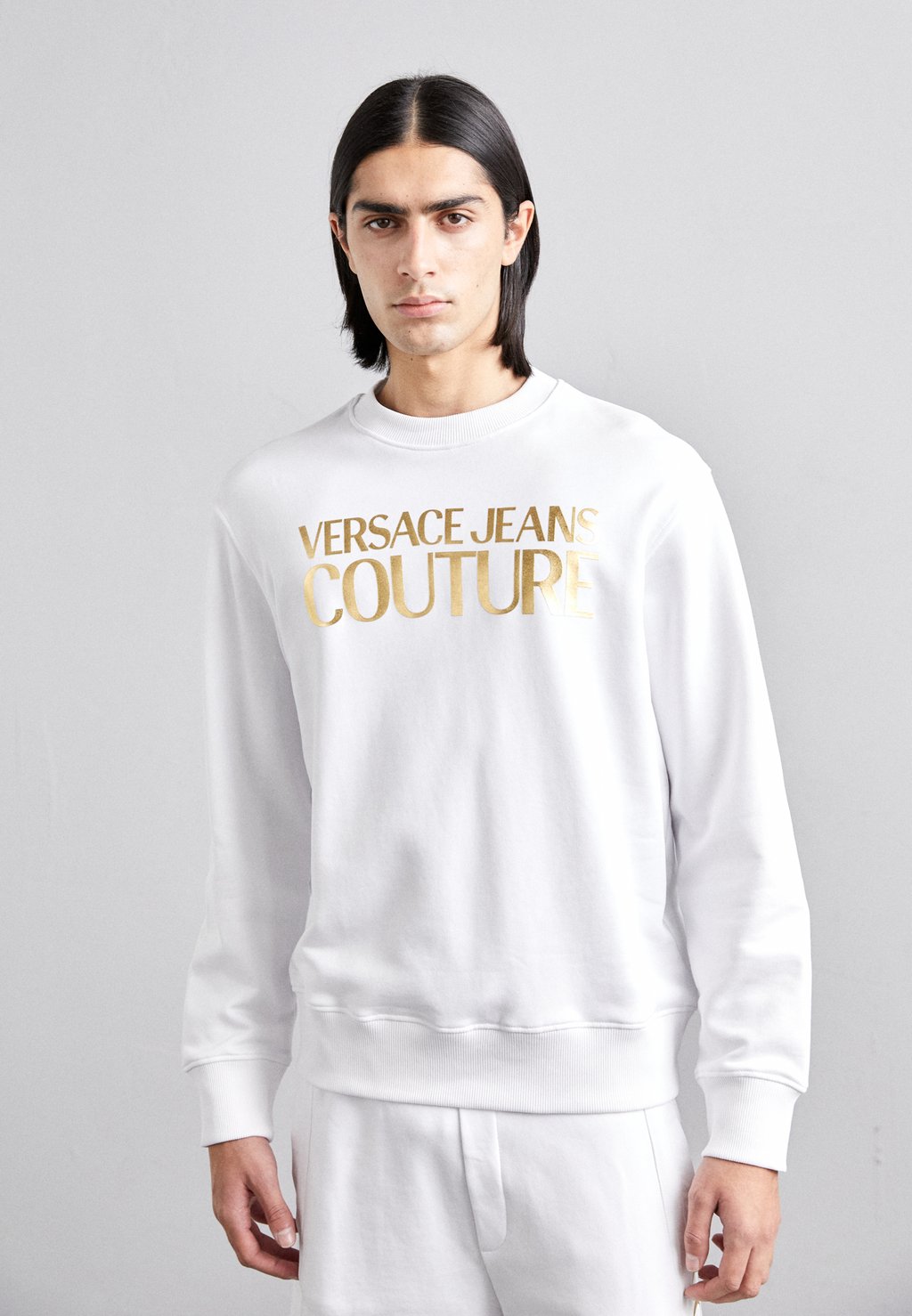 Толстовка Logo Versace Jeans Couture, цвет white/gold футболка с принтом logo versace jeans couture цвет white gold coloured