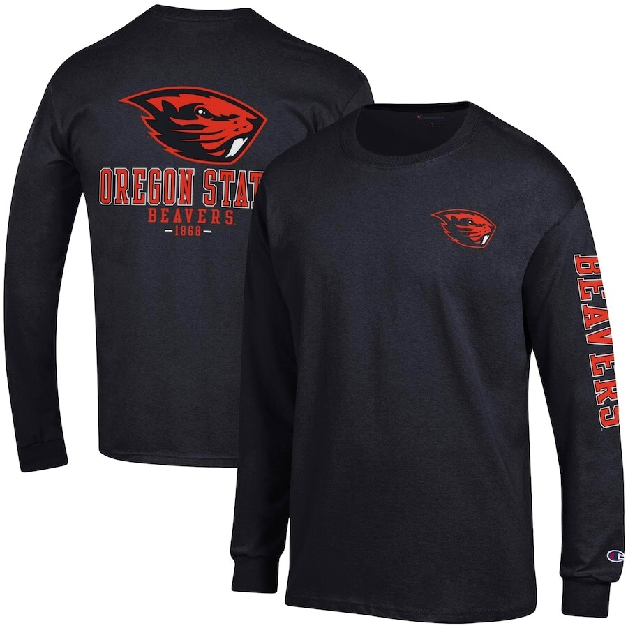 

Футболка с длинным рукавом Champion Oregon State Beavers, черный