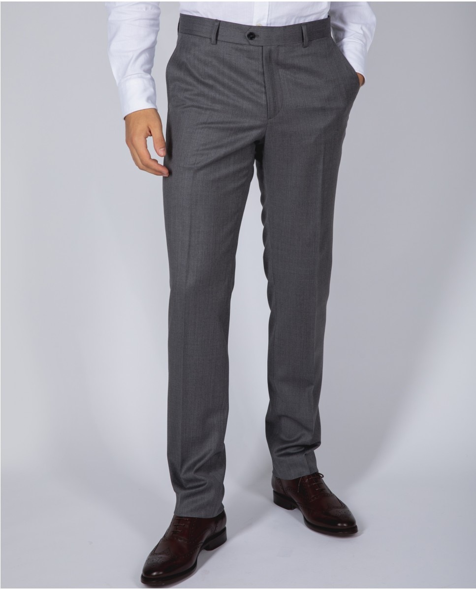 Узкие мужские классические брюки светло-серого цвета Wickett Jones, светло-серый брюки серые классические 46 размер