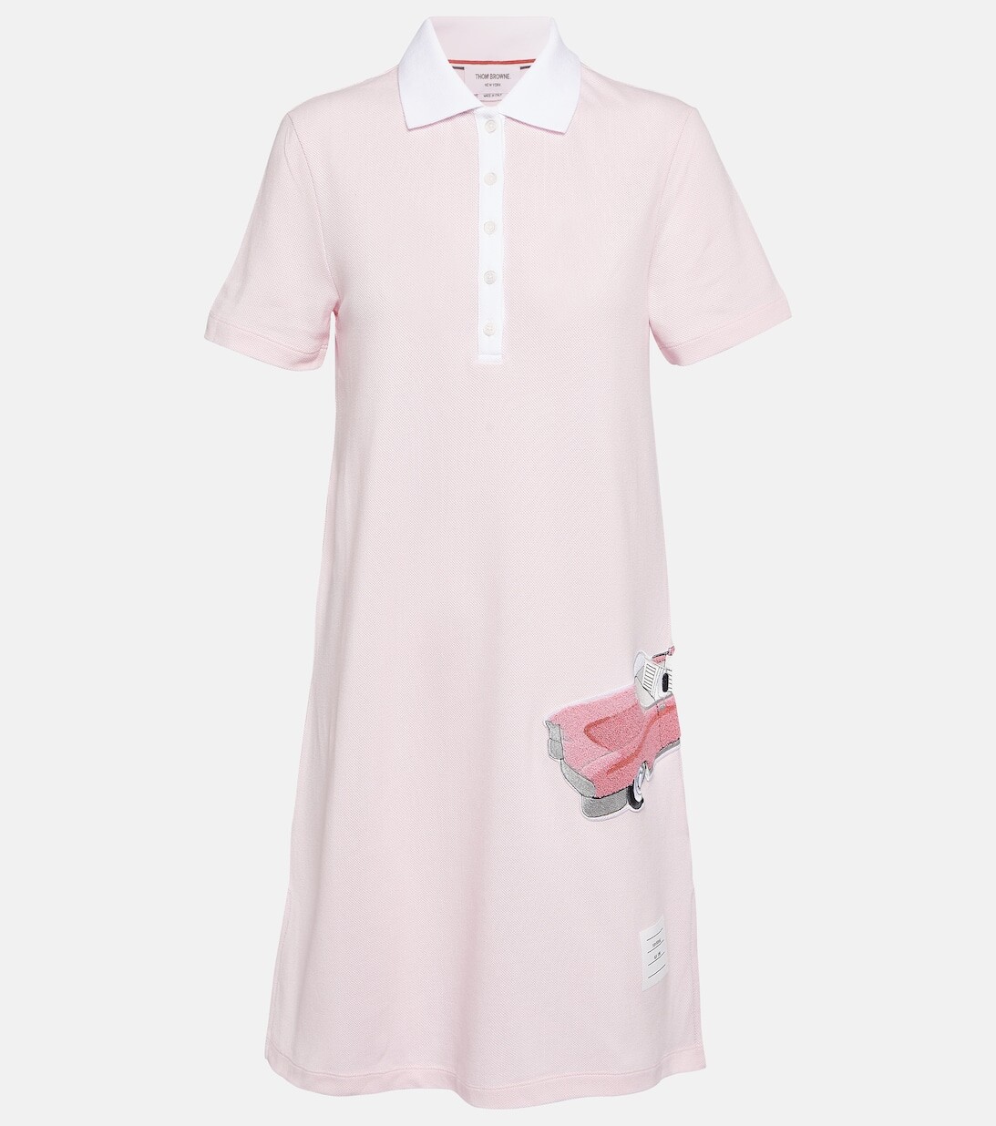 

Мини-платье поло из хлопка THOM BROWNE, розовый