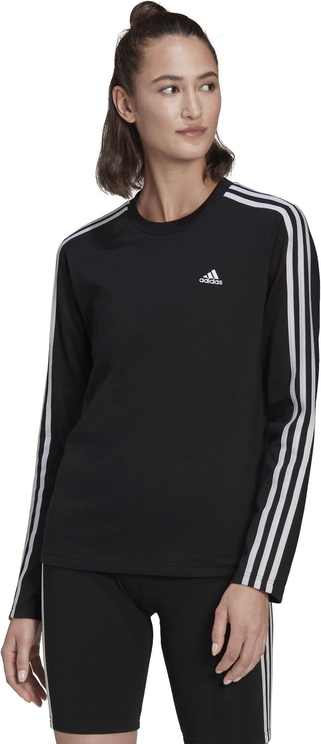 

Топ Essentials с длинными рукавами и тремя полосками adidas, цвет Black/White