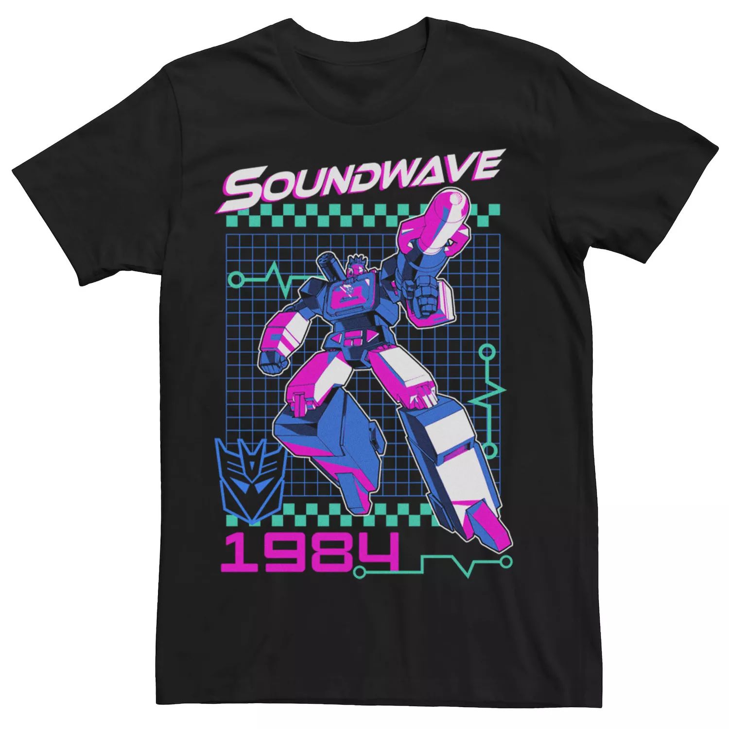 Мужская футболка с плакатом в стиле ретро Transformers Soundwave Licensed Character фигурка reaction figure transformers – soundwave 9 см