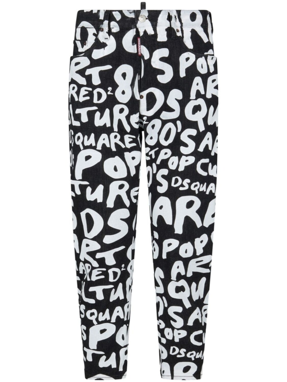 

Dsquared2 text-print slim-fit jeans, черный