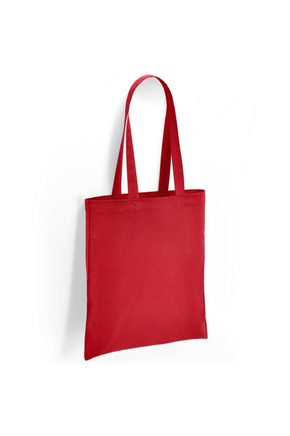 цена Хлопковая большая сумка объемом 10 л с длинной ручкой Brand Lab, красный