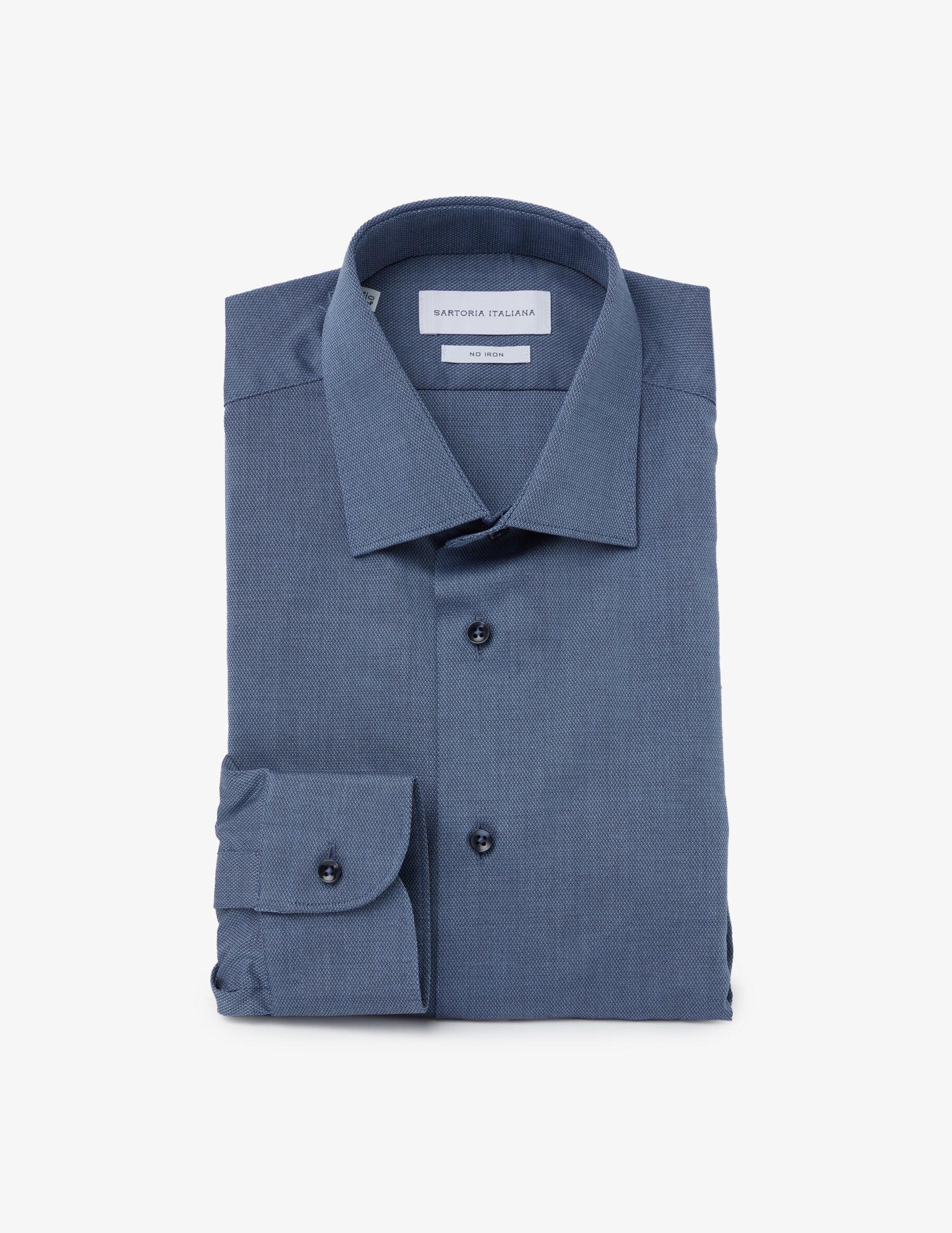Рубашка обычная, без утюга Sartoria Italiana, синий цена и фото