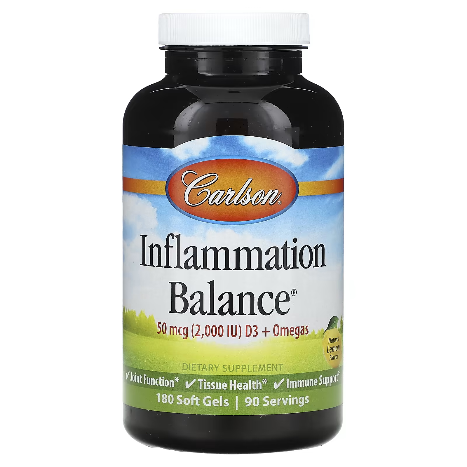 цена Пищевая добавка Carlson Inflammation Balance Natural Lemon, 180 штук