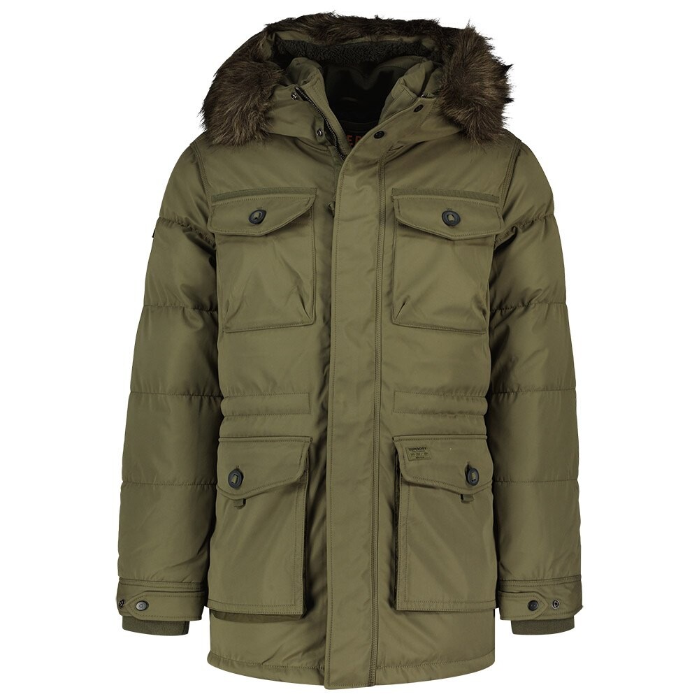 

Парка Superdry Chinook Faux Fur, зеленый