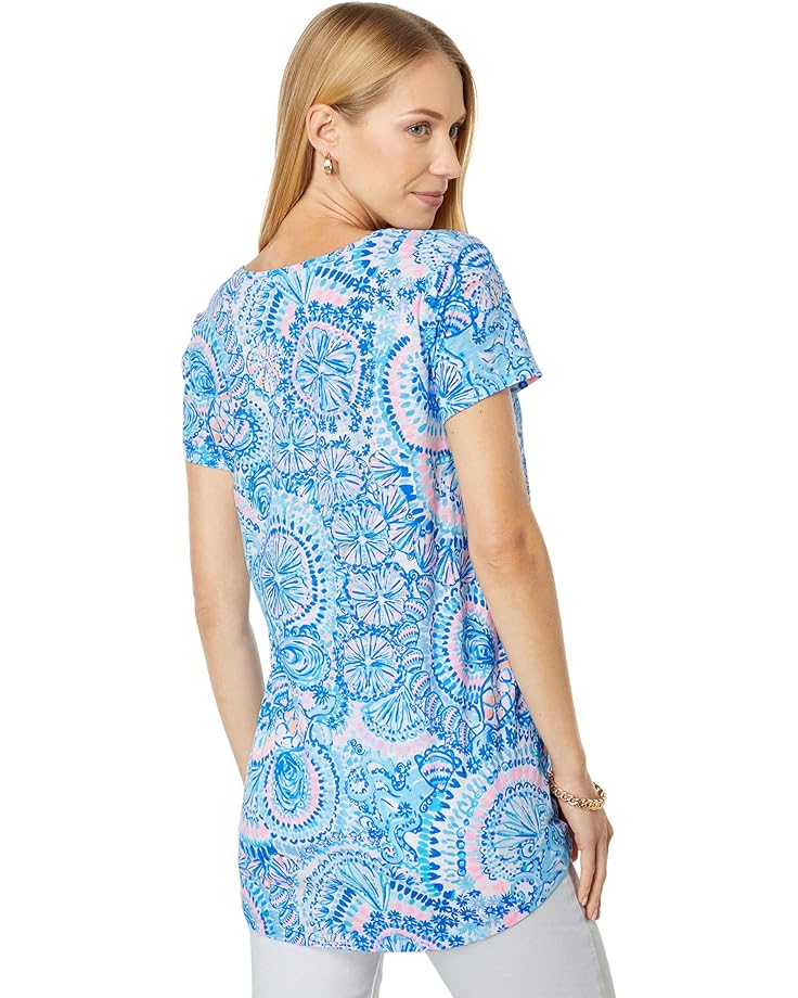 Топ Lilly Pulitzer Etta Top, цвет Blue Grotto Commotion in The Ocean цена и фото