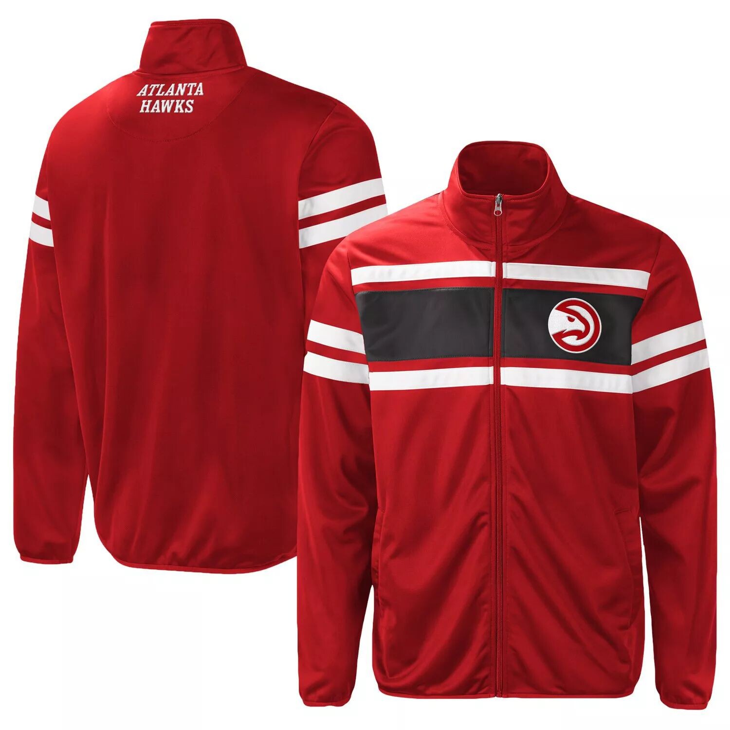 

Мужская спортивная куртка Carl Banks Red Atlanta Hawks Power Pitcher с молнией во всю длину G-III