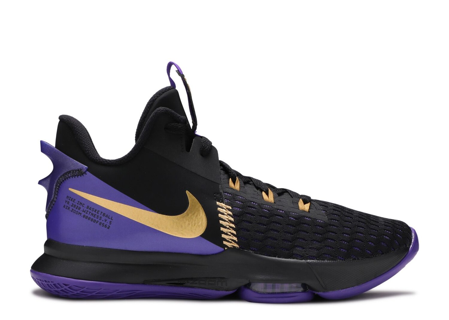 

Кроссовки Nike Lebron Witness 5 'Fierce Purple Metallic Gold', черный