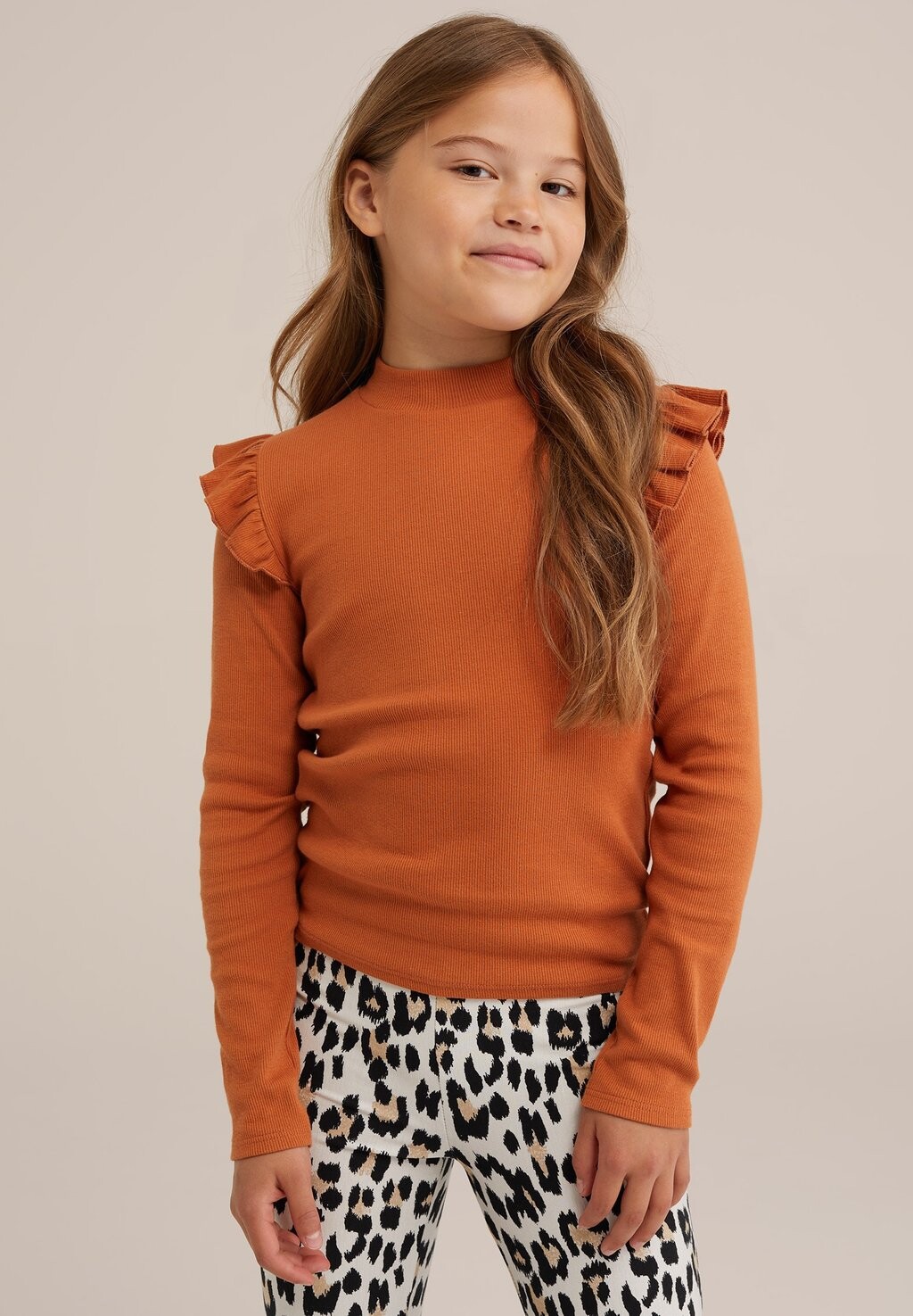

Футболка с длинным рукавом MET RUCHES WE Fashion, светло-коричневый