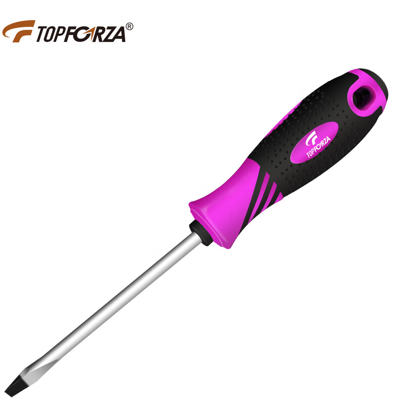 TOPFORZA 2SD-0675S3 Отвертка S2 из легированной стали фиолетового и черного цвета, двухцветная противоскользящая отвертка TPR с сильным магнитом - 3,0x75 мм3 дюйма