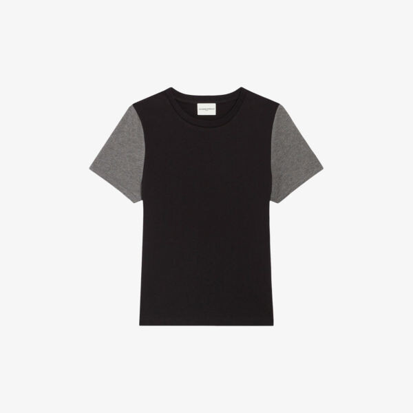 

Хлопковая футболка tomette с круглым вырезом и контрастными рукавами Claudie Pierlot, цвет divers