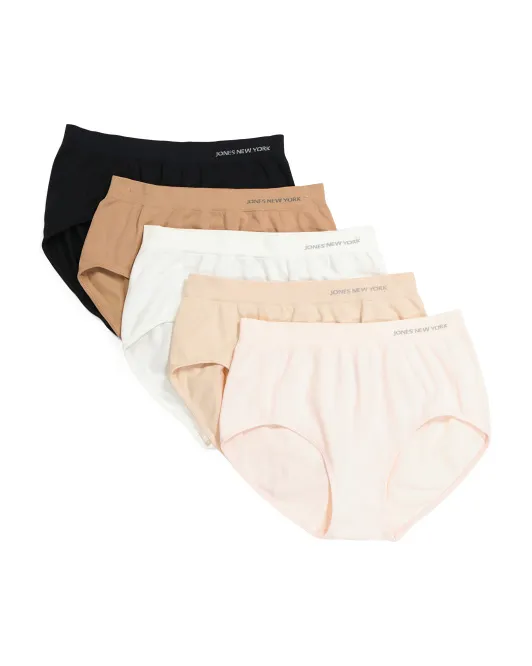

Бесшовные полные трусы, 5 шт Jones New York Intimates, черный