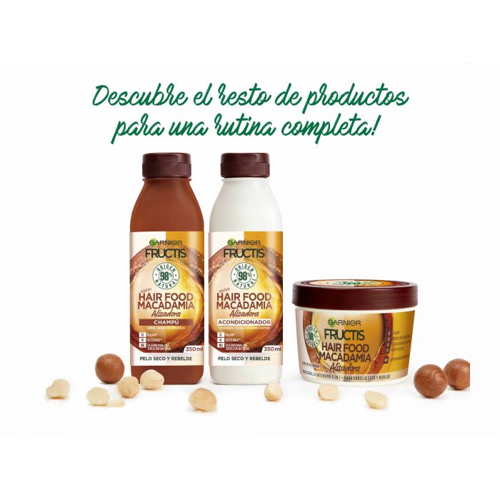 Кондиционер для волос Fructis Hair Food Acondicionador Macadamia Alisadora Garnier, 350 ml кондиционер разглаживающий для непослушных волос 1000 мл