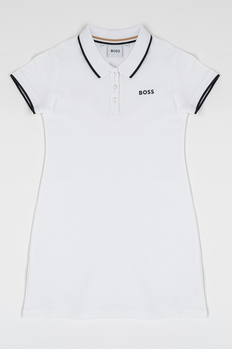 

Платье с воротником и логотипом Boss Kidswear, белый