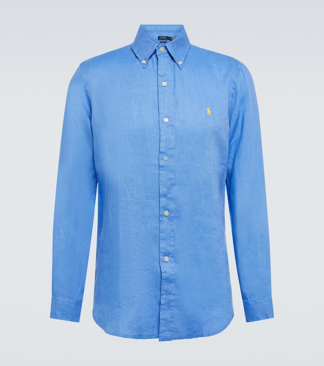 

Льняная рубашка Polo Ralph Lauren, синий