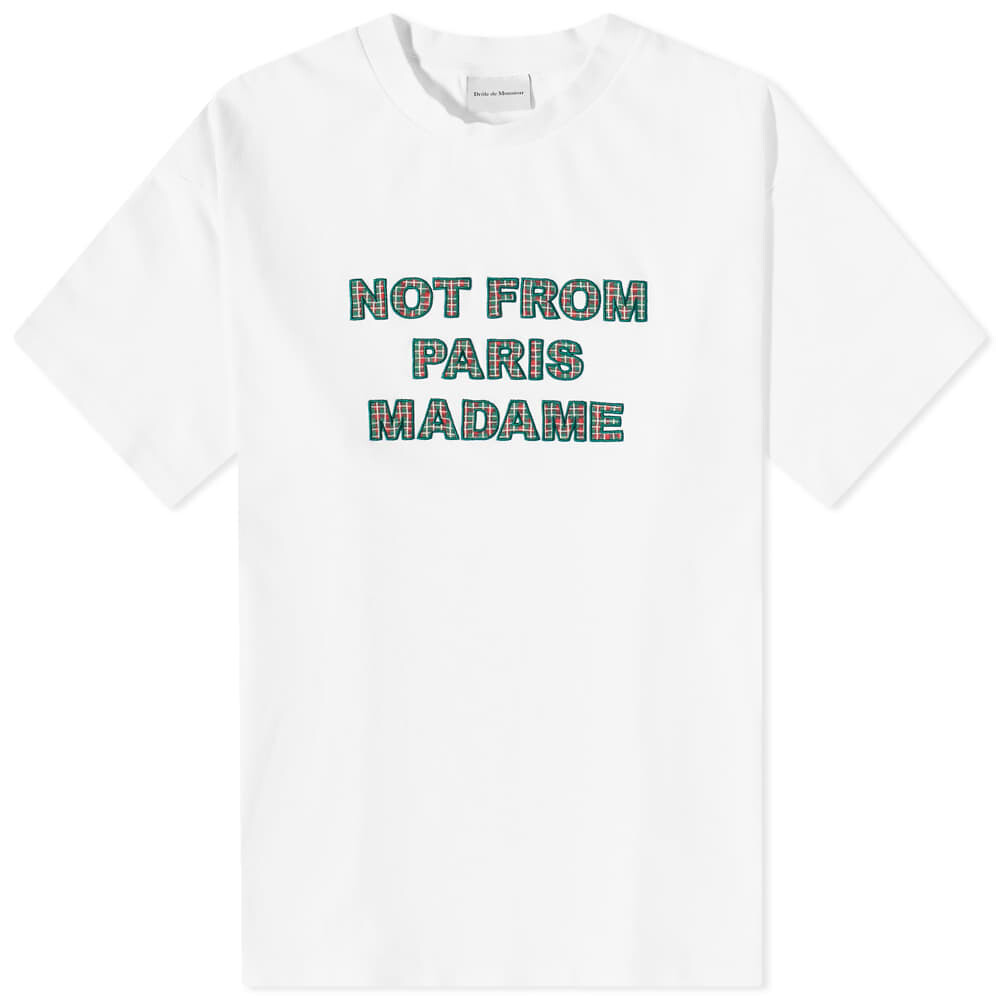 

Футболка Drole de Monsieur Not From Paris в клетку «Мадам», белый