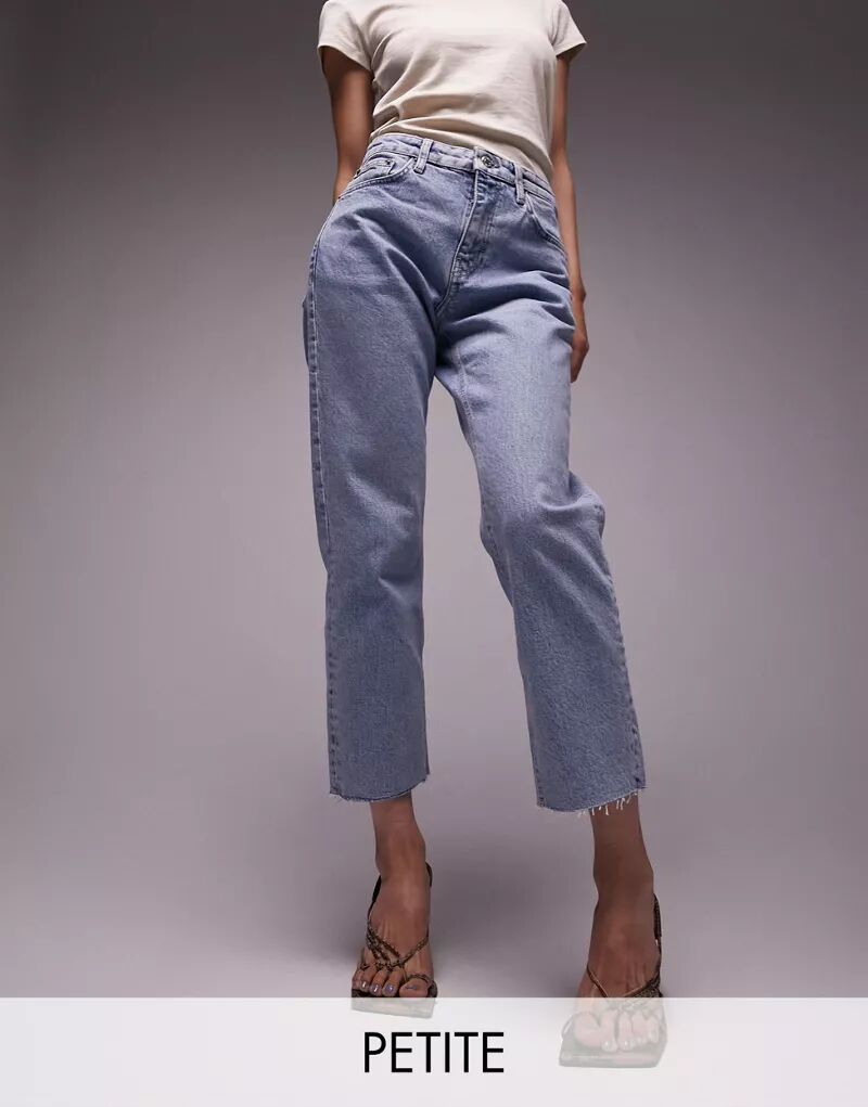 Прямые джинсы Topshop с необработанным краем отбеленного цвета