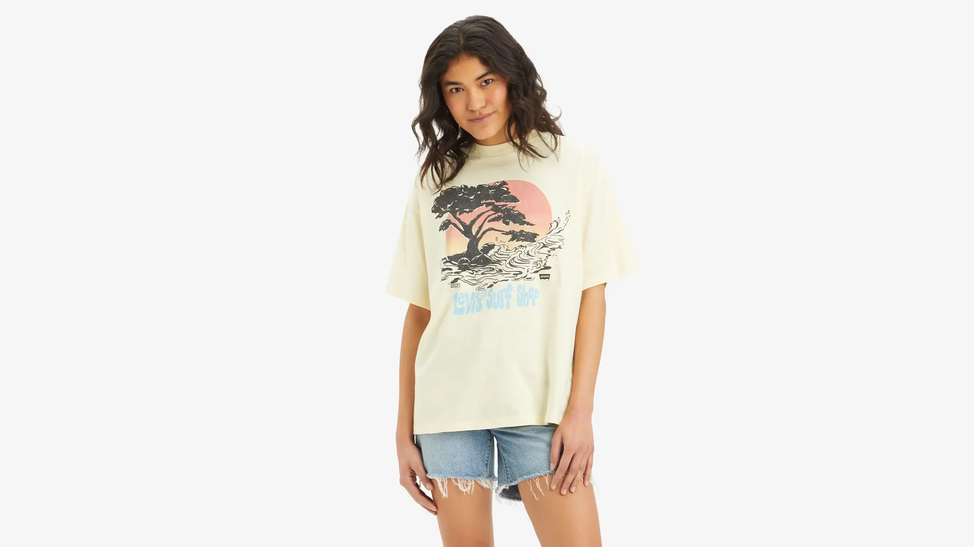 

Короткая футболка с графическим рисунком Levi's, желтый