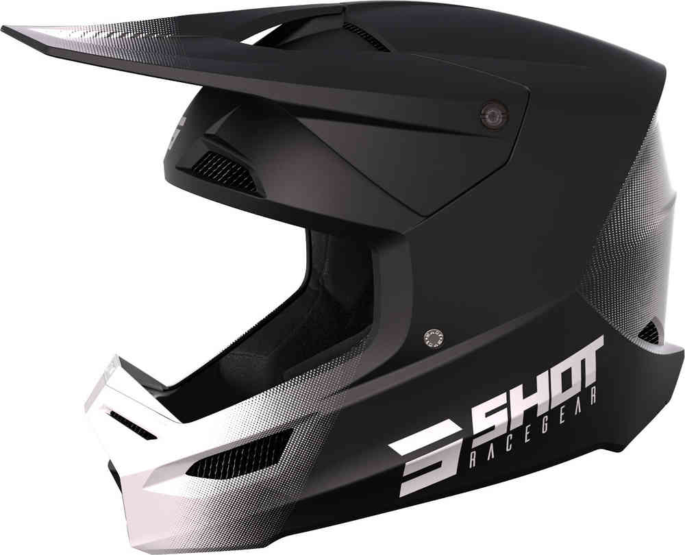 Шлем для мотокросса Race Draw Shot, черно-белый утолщенные наколенники для мотоциклов защитное снаряжение для мотокросса езды на мотоцикле