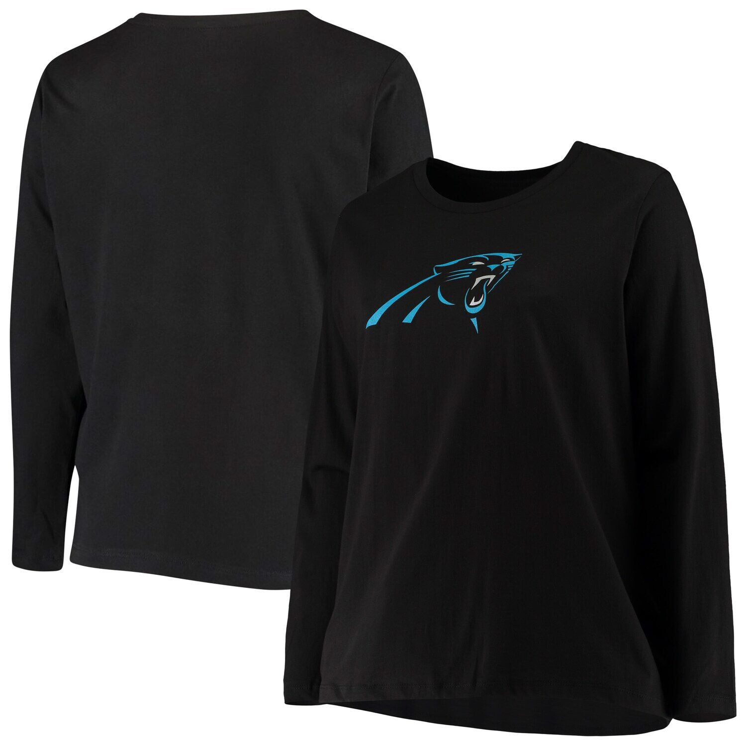 

Женская футболка с длинным рукавом с логотипом Fanatics Black Carolina Panthers размера плюс Fanatics