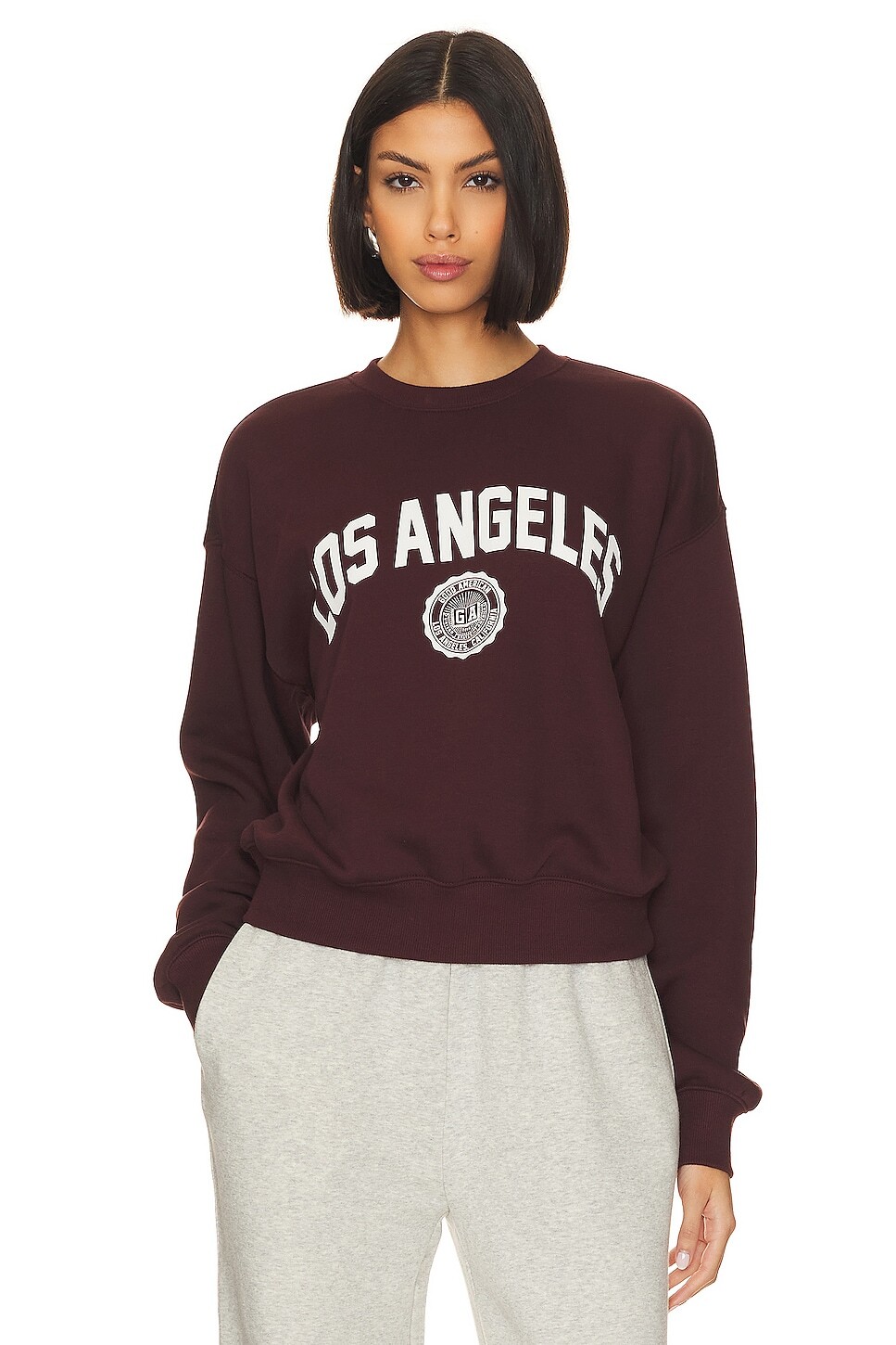 

Толстовка Good American Crew Los Angeles, цвет Malbec003