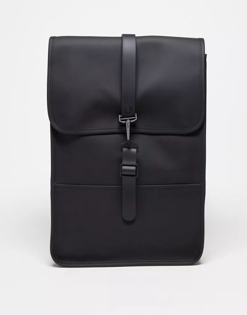 Маленький черный водонепроницаемый рюкзак унисекс Rains 13020 цена и фото