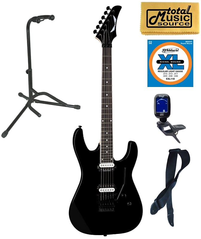 цена Электрогитара Dean Modern 24 Select Floyd Electric Guitar, Classic Black, Stand Bundle
