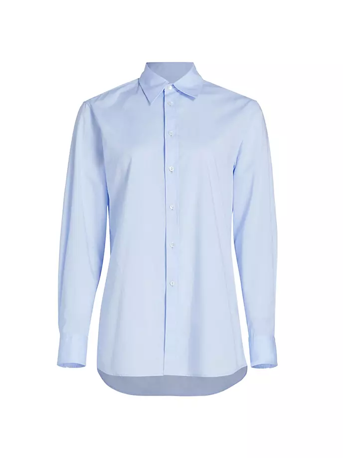 Хлопковая рубашка Raphael High-Low Nili Lotan, синий цена и фото