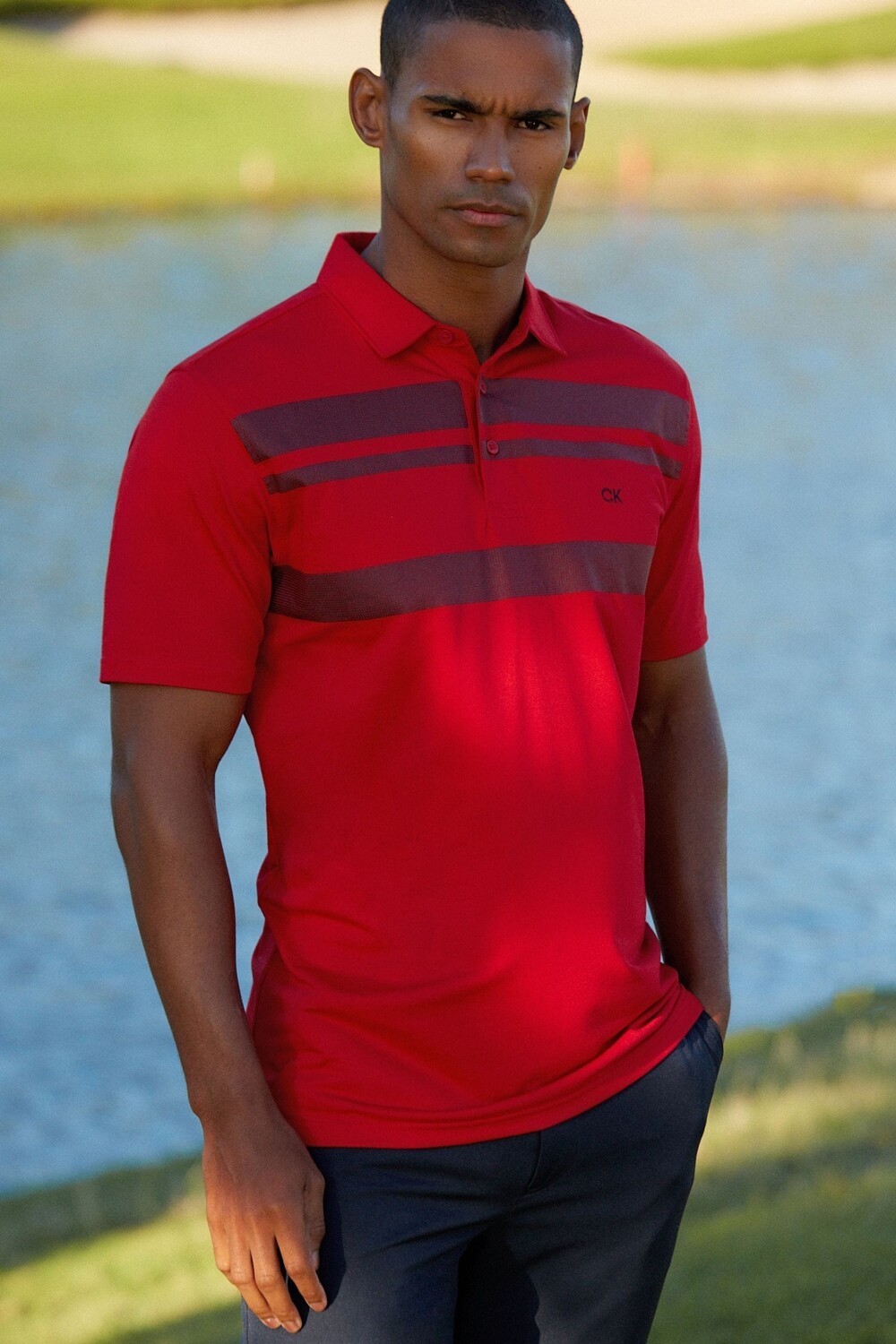

Мятная рубашка-поло Fort Jackson Calvin Klein Golf, красный