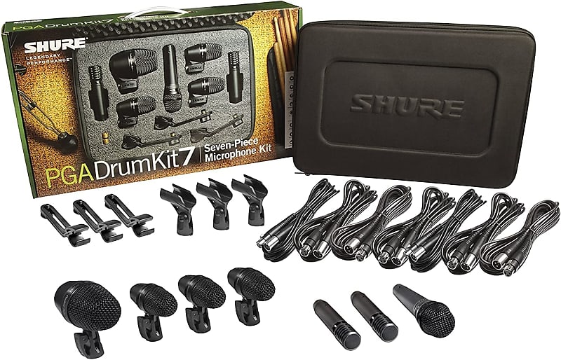 shure pgadrumkit6 набор инструментальных микрофонов для подзвучки ударных Комплект барабанных микрофонов Shure PGADRUMKIT7 7pc Drum Microphone Kit