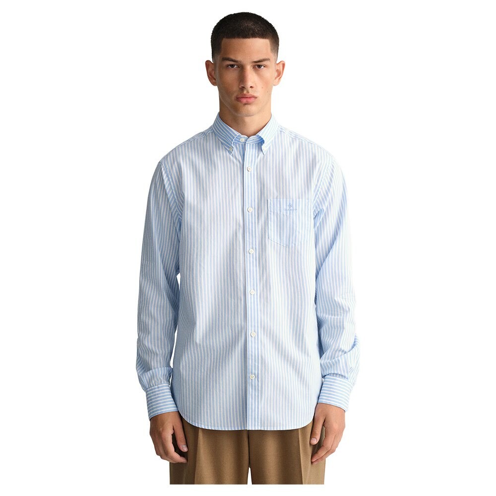 

Рубашка с длинным рукавом Gant Broadcloth Stripe Regular Fit, синий