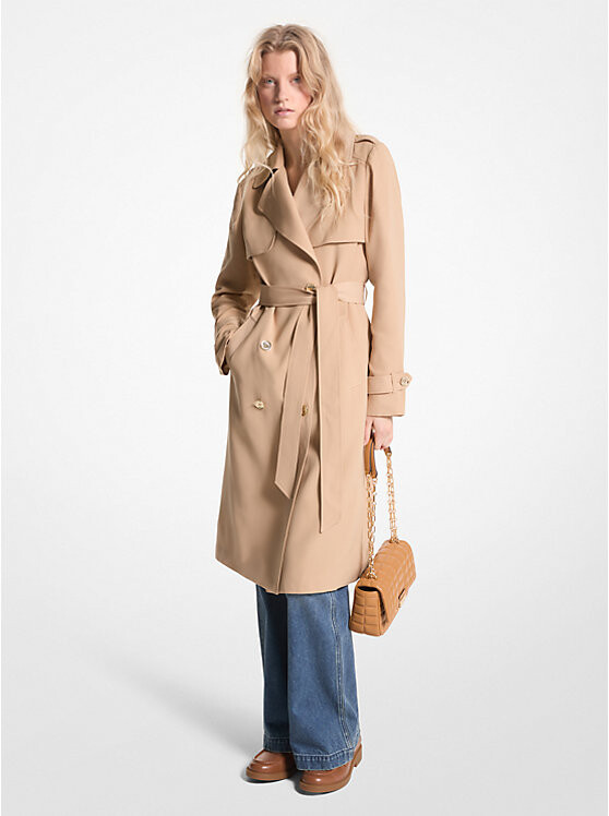 

Драпированный тканый тренч Michael Kors, хаки