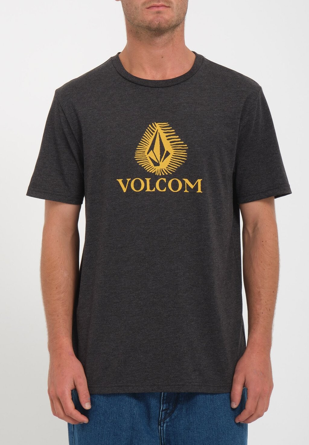 

Футболка с принтом Offshore Stone Hth Sst Volcom, цвет heather black