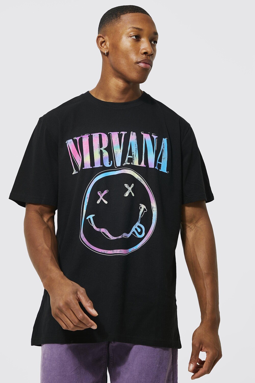 

Футболка с лицензией nirvana оверсайз Boohoo, черный