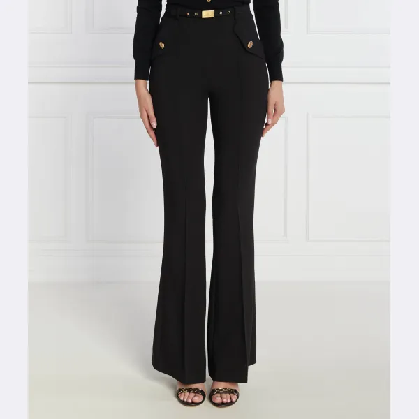 

Расклешенные брюки с поясом Elisabetta Franchi, черный