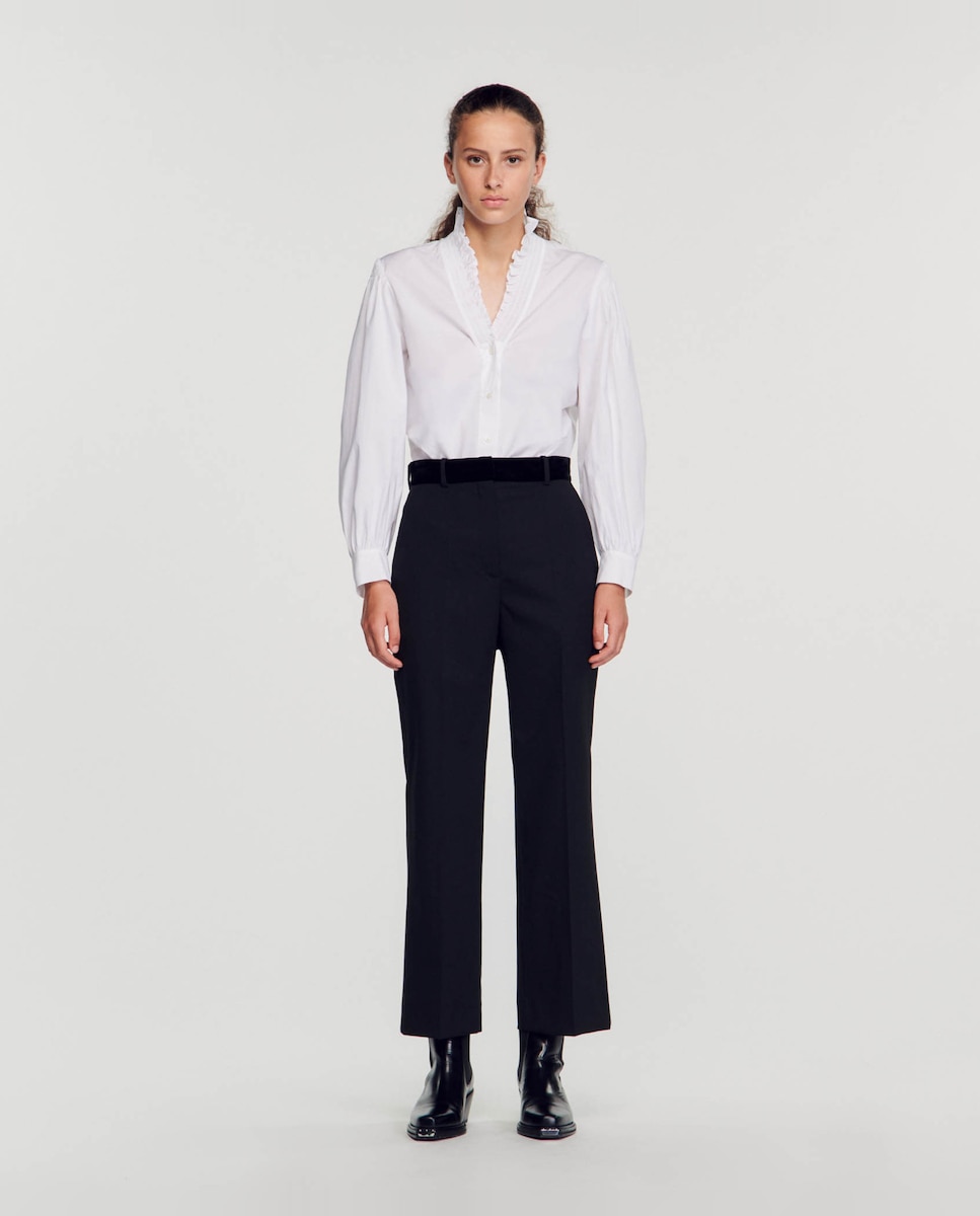 Женские прямые брюки с карманами Sandro, черный брюки женские прямые с карманами цвет – черный