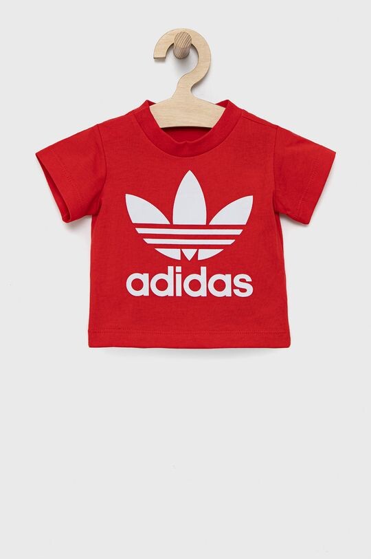 

Хлопковая футболка для детей adidas Originals, красный