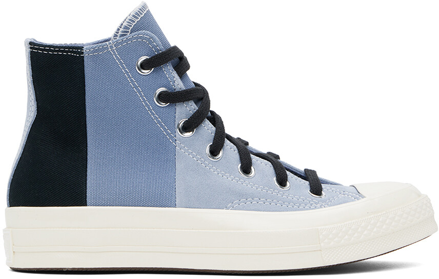 

Сине-темно-синие замшевые высокие кеды Chuck 70 в стиле пэчворк Converse