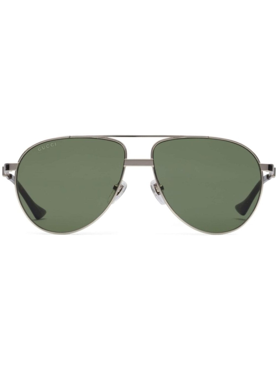 

Gucci Eyewear солнцезащитные очки в массивной оправе с логотипом, серебристый