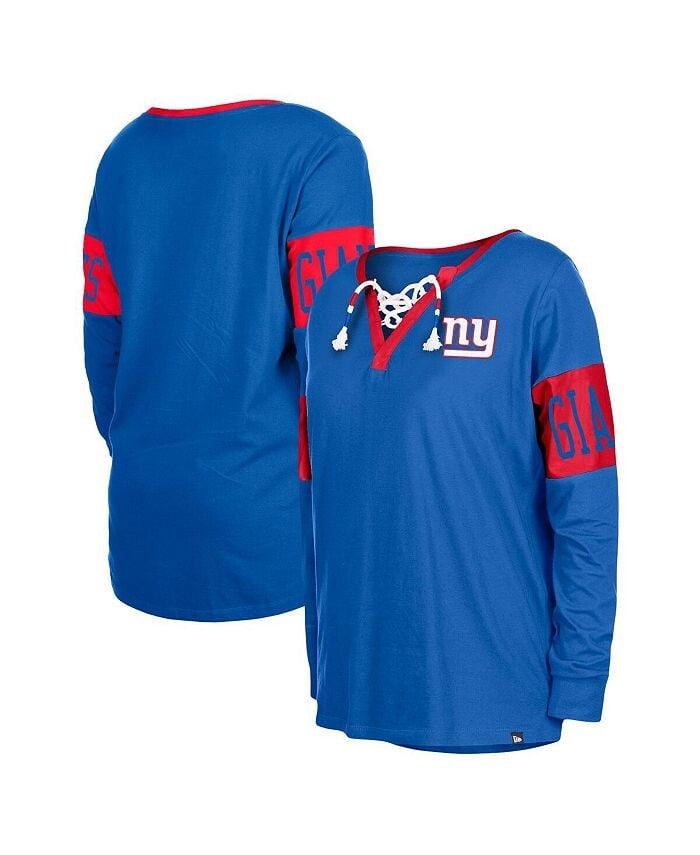 

Женская футболка с длинными рукавами и шнуровкой Royal New York Giants New Era, синий