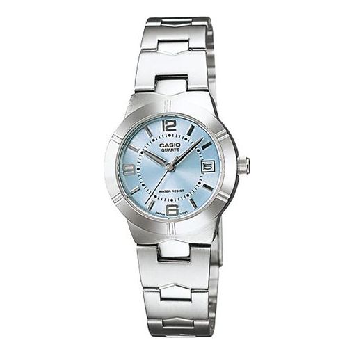 Часы CASIO Quartz Waterproof Blue Watch Dial Blue Analog, синий citizen quartz analog blue dial women s watch er0218 53l