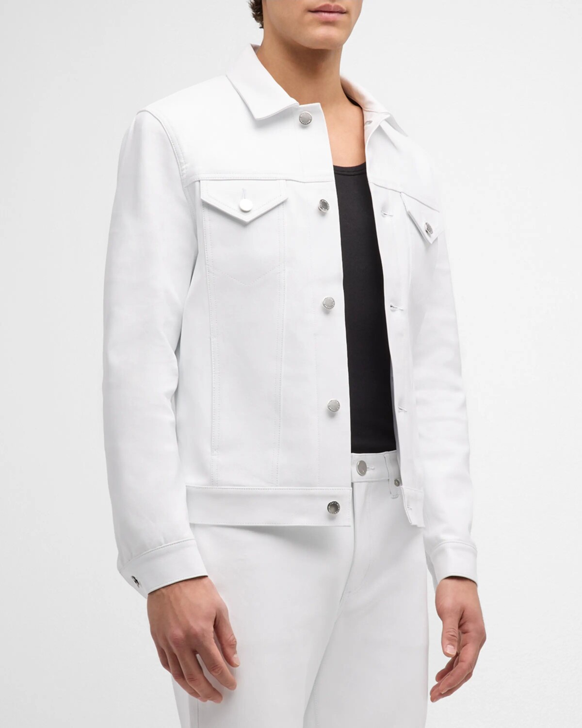 

Мужская кожаная куртка дальнобойщика Dean monfrere, цвет Blanc Leather