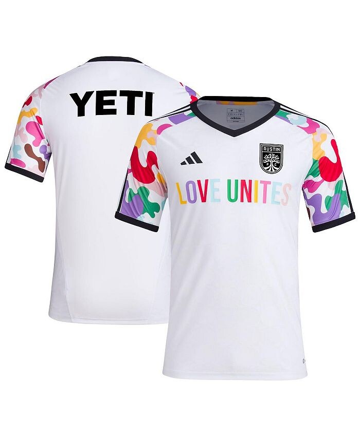

Мужская белая предматчевая футболка Austin FC 2023 Pride adidas, белый